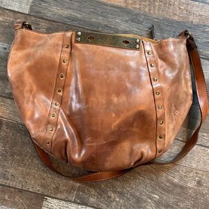 PATRICIA NASH Brown Leather Shoulder Bag